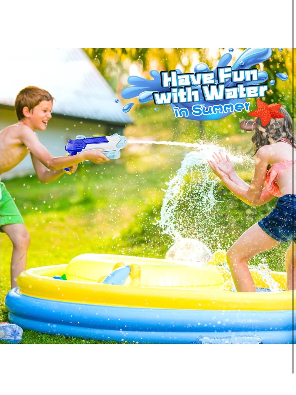 Water Guns for Kids Adults 4 Pack 400CC Long Range Squirt Toys - Picture 5 of 10